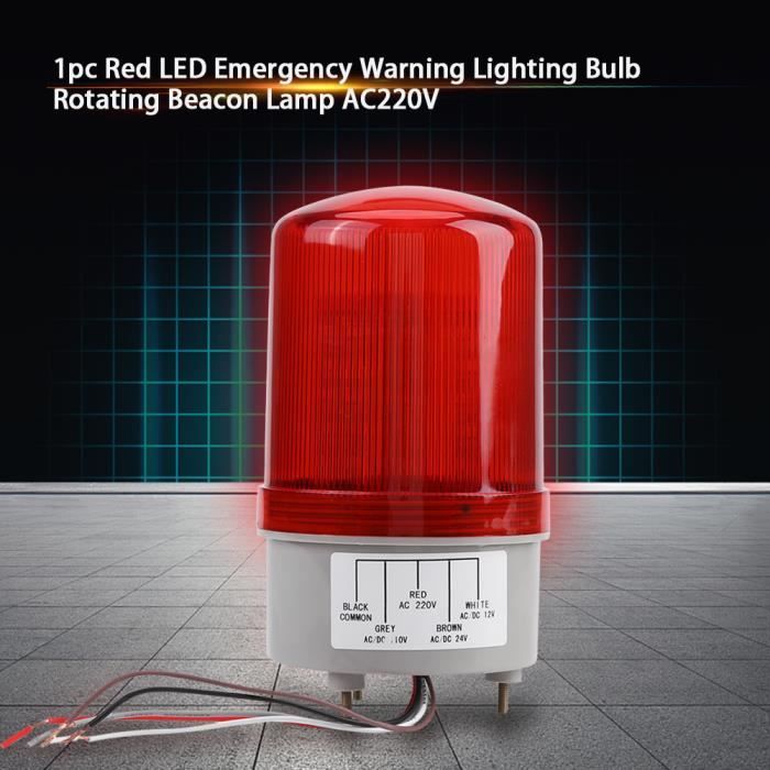 Dioche Gyrophare d'avertissement à LED Rouge - 220 V - pour Feux de Police,  Feux d'avertissement de Chantier