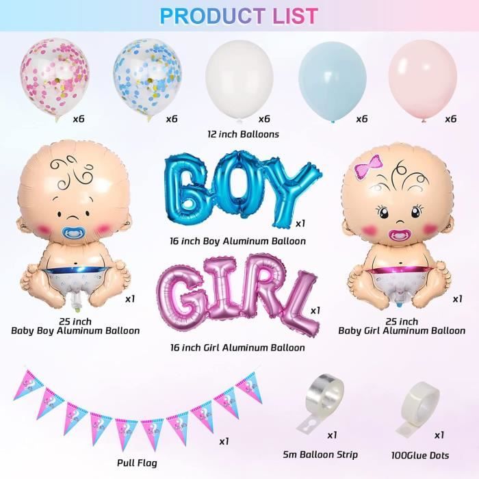 Gender Reveal Banderole Guirlande Boy or Girl Bannière Décorations de