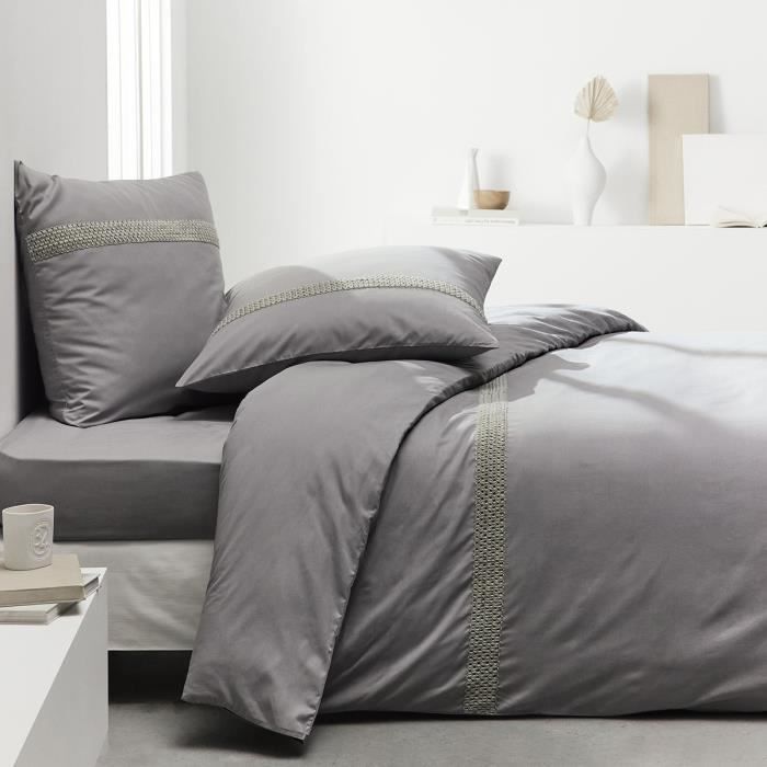 Drap Housse 140x190 Cm 100% Coton - 57 Fils/cm², Bonnet 30 Cm - Doux Et Respirant Pour Lit 2 Personnes - 6