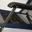 Chaise Longue Pliable pour camping et jardin | Transat Inclinables avec repose-tête | couleur bleu foncé | Structure en acier | P...-2