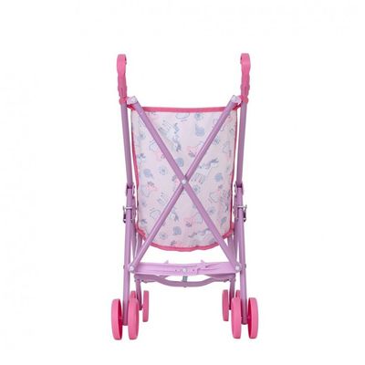 Peppa Pig: Poussette double pour poupée – Violet, rose, fleurs – Pour 2 poupées jusqu'à 45,7 cm, design pliable, auvent rétractable, sièges réglables, jouet pour enfants à partir de 3 ans
