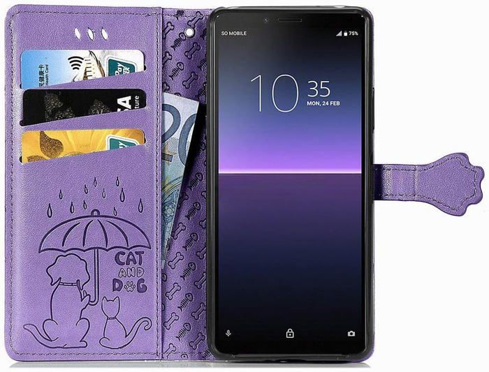 Custodia Portafoglio Con Flip Per Sony Xperia 5 II | Colore Oro | Protezione Antiurto