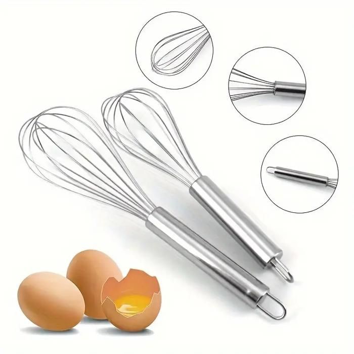 Batteur à Œufs Manuel Ressort Acier Inox – Fouet Crème Et Blancs D’Œufs – Cuisine Pratique Et Efficace