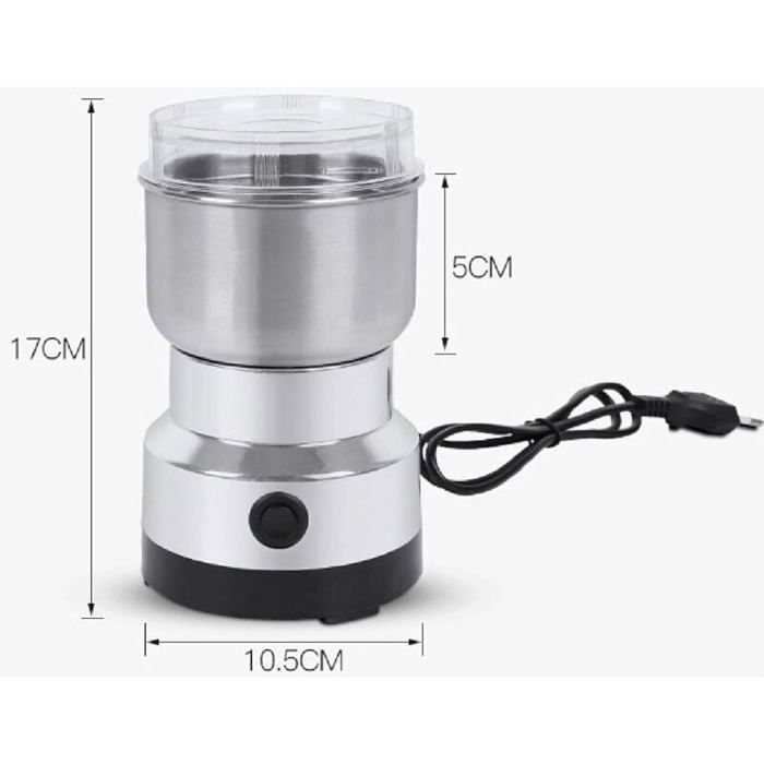 Moulin à Café électrique Avec Lame En Acier Inoxydable - Compact, 250W, Finesse Réglable, Pour Grains, Noix Et épices