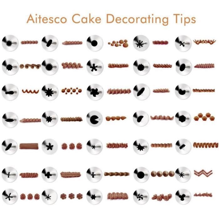 Set De 10 Douilles à Pâtisserie En Inox - Formes Fleurs Et Feuilles Pour Déco Gâteaux