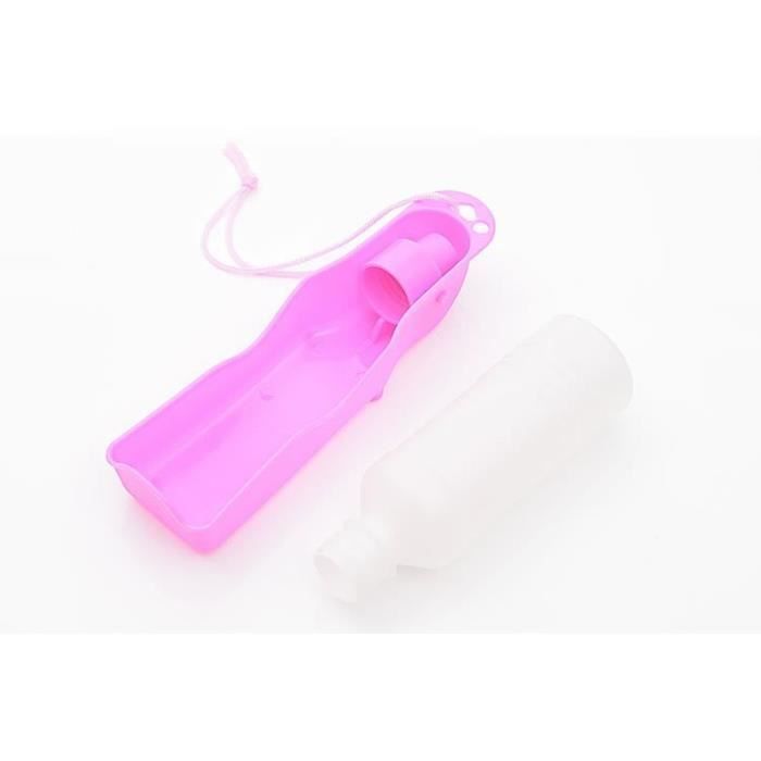 250ML - Rose - Bouteille d'eau Portable pliable en plastique pour animaux  de compagnie, bol d'alimentation en