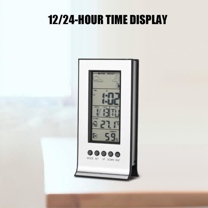 Horloge et calendrier à thermomètre hygro avec température