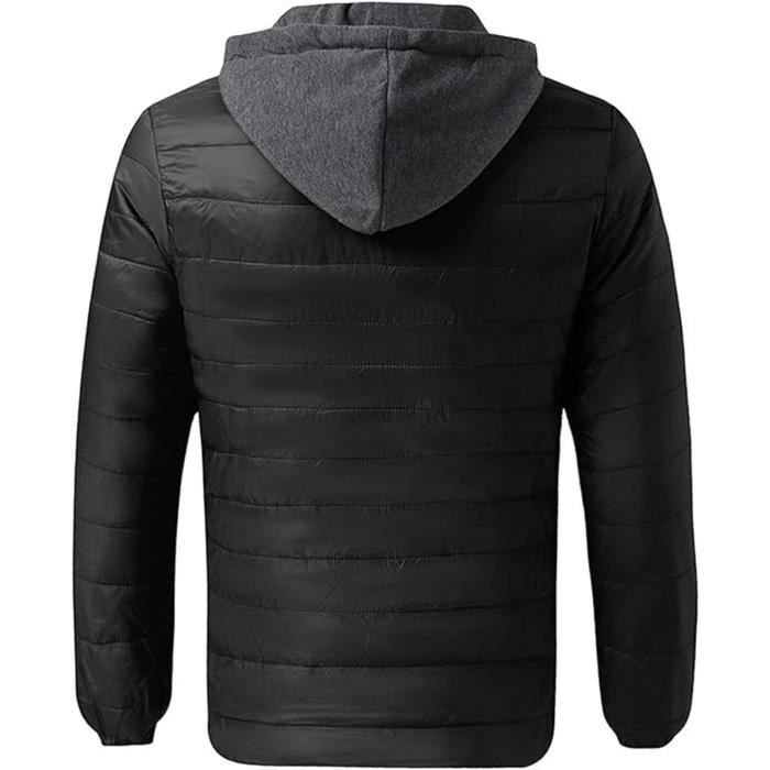 Doudoune Blouson Homme Hiver Chaud Manteau Epais Veste Moto Epaissir Chaud Slim Manteau a Capuche Hiver Veste Matelassee Noir S Noir Cdiscount Pret a Porter