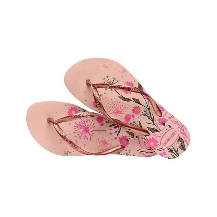 Tongs Femme HAVAIANAS 4132823 Rose Talon plat Bout ouvert