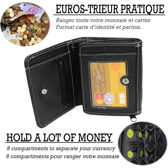 Porte Monnaie trieur + Compartiment Billets - 8 Compartiments