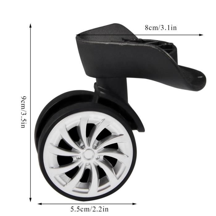Lot De 2 Roues Avant PVC 20,3 Cm (8 Pouces) - Roulettes De Rechange Universelles