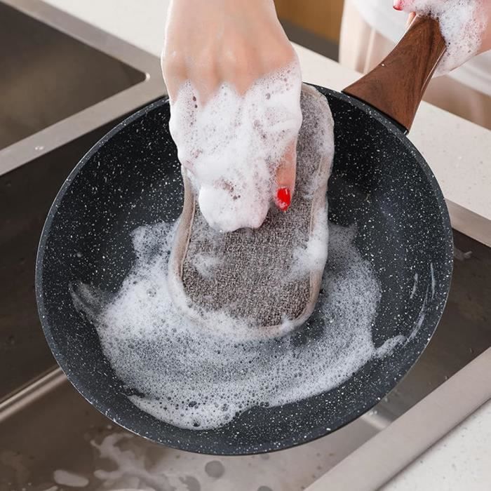 6 Pcs Eponge Reutilisable Lavable, Eponge Vaisselle Double Face Eponge  Microfibre Lavable Grattante pour Vaisselle Plaques Poêles Accessoire  Cuisine : : Cuisine et Maison