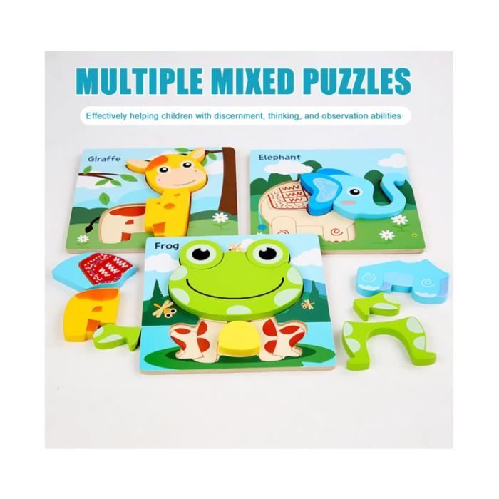 Puzzle à encastrer et 9 pièces pour bébé garçon ou fille 1 2 3 4 ans -  Puzzle