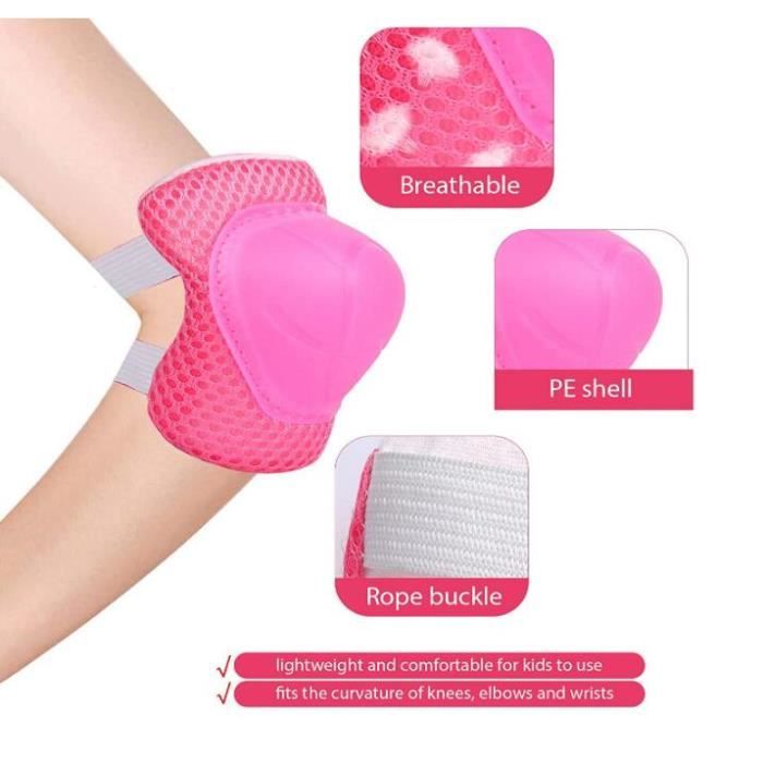 Protection Velo Enfant Kit Protection Enfants 6 Pièces - Genouillères, Coudières, Protège-Poignets - Pour Roller, Vélo Protection Chute Skate