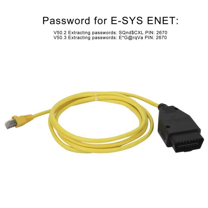 ZJCHAO Câble OBD2 Câble Ethernet vers OBD Outil de Diagnostic de