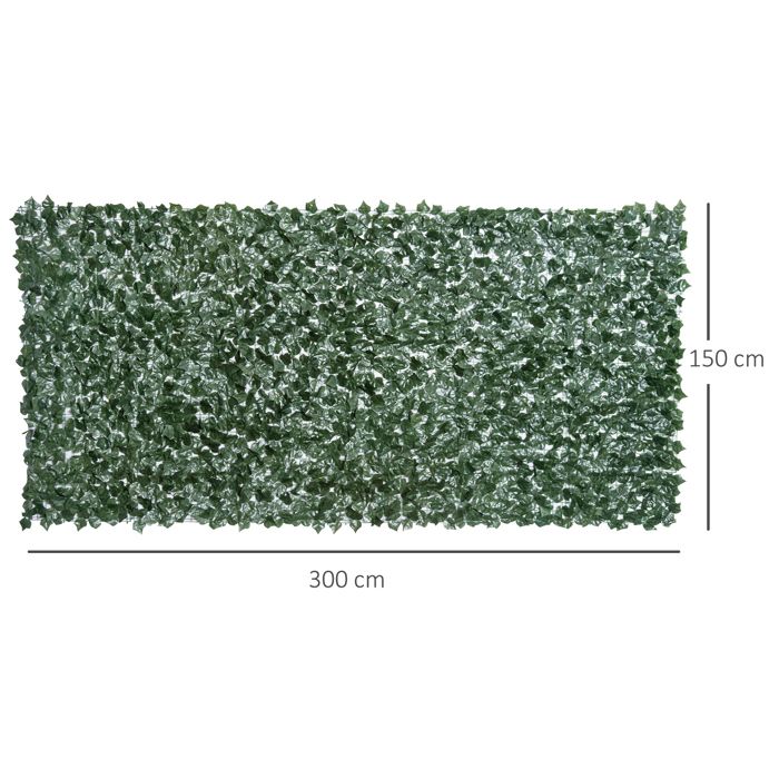 Haie Artificielle Outsunny 3x1m - Brise-Vue Feuillage Hêtre - Anti-UV - Pour Balcon/Jardin