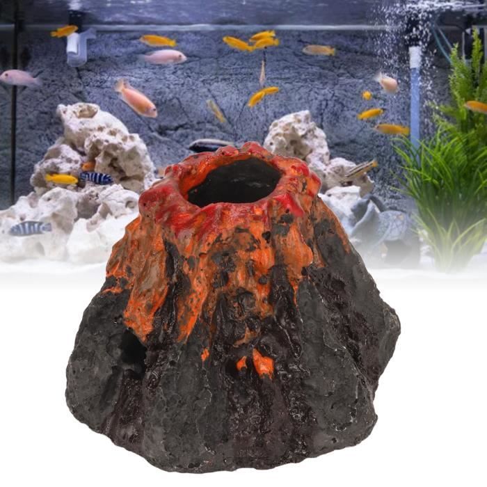 Décoration d'Aquarium Résine Volcan Pompe à Bulle d'air Pierre à Bulles en  Forme de