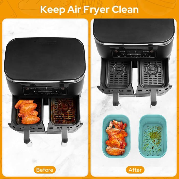 Moule Silicone Air Fryer 3 Pièces Pour Ninja Foodi Flex 10.4L AF500EU - Accessoires Friteuse Sans Huile