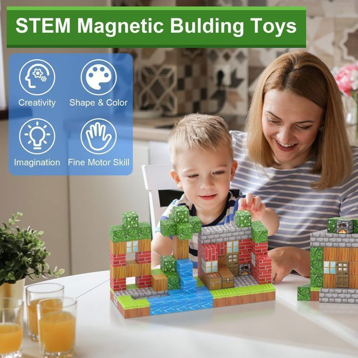 Blocs de Construction magnétiques, 100 pièces, 2 cm par pièce, Blocs de