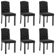 [Style Campagne] 69486 Lot de 6 Chaises à dîner - Chaise à dîner - Chaise de salle à manger - Noir - Tissu-0