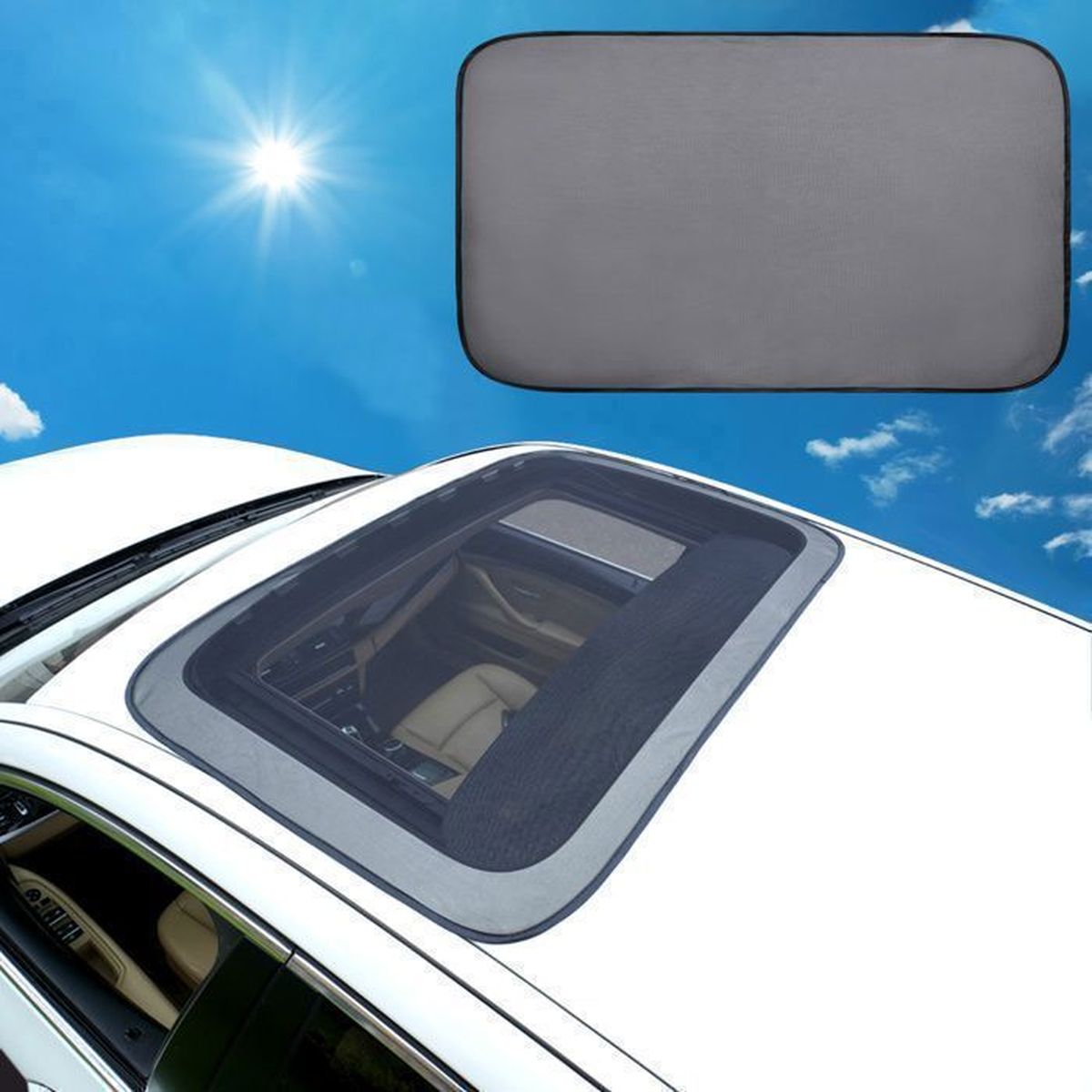 Toit ouvrant de voiture magnétique paresoleil toit ouvrant en maille couverture de toit de