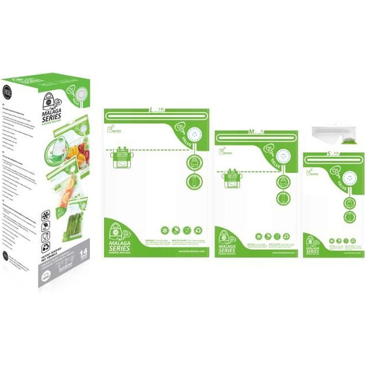 3PCS Sachets Rouleaux Sous Vide Conservation Aliments Pour Cuisine 3 rouleaux 15*5+20*5+28*5