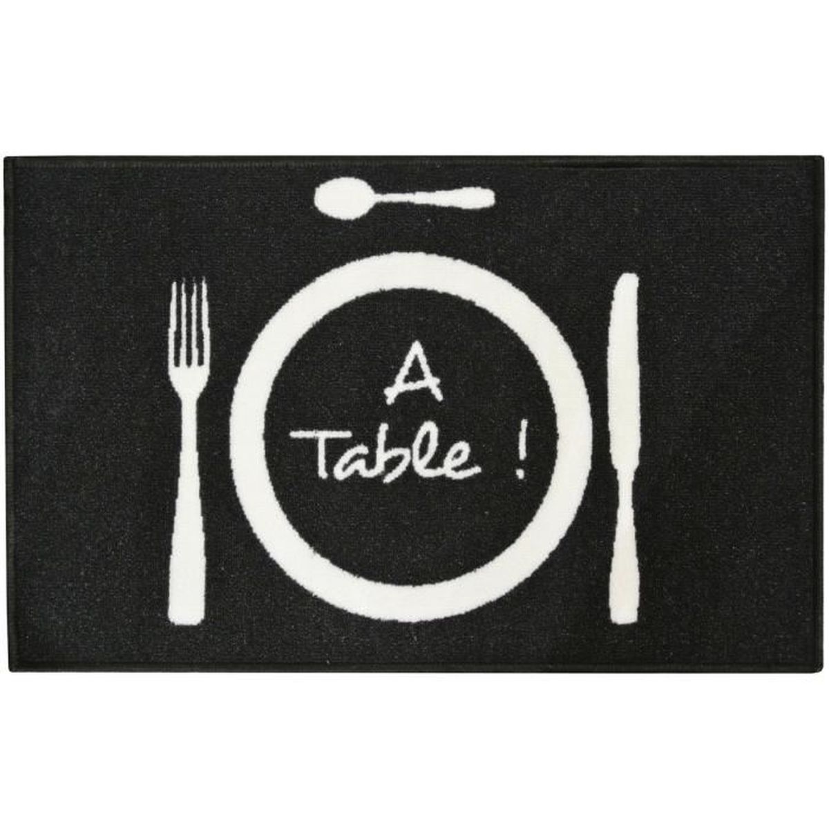 Tapis Déco Chef à Table Cuisine Assiette Et Couvert Noir 19x19cm Tapis Déco Chef à Table Cuisine Assiette Et Couvert Noir 19x19cm