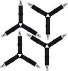ZEMINPEOEL Triangle Tendeur Drap Housse Réglable, Fixation Sangle de Maintien pour Literie, Drap Lit, Housse Repassage(Noir, Lot de 4)