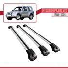 Barres De Toit Modèle FLY Pour Mitsubishi Pajero (V80) 2007-2022 - 3 Barres Grises, Charge 75/225 Kg