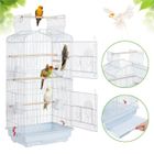 Yaheetech Cage Oiseaux Volière de Perroquet 46 x 35 x 104,5cm - 4 mangeoires - 3 perchoirs Blanc