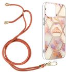 AVIZAR Coque Cordon iPhone 12 Mini Motif géométrique en Silicone Gel rose gold Rose