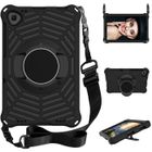 HOOXSPEED Coque Étui Lenovo Tab M10 FHD Plus (TB-X606) 10.3" Housse Tablette avec Support 360° Rotation, Bandoulière -noir