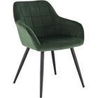 WOLTU Chaise de Salle à Manger en Velours + métal, ‎49 x 43 x 81 cm Vert Foncé