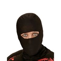 Cagoule ninja adulte - Taille unique - Tissu synthétique noir - Pour fête déguisée ou Carnaval