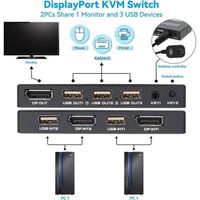 Commutateur KVM DisplayPort 4K60Hz DGODRT KS302D