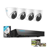 Reolink Kit Vidéo Surveillance,12MP 4X Dôme Caméra IP PoE avec Audio+8CH 2To NVR,Détection Personne-Véhicule,Vision Nocturne 30