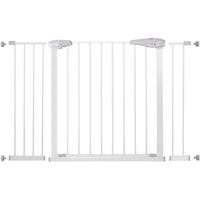 Barrière de Sécurité Bébé SPRINGOS® - Escaliers, Portes - Métal + Plastique - Auto-close - Blanc