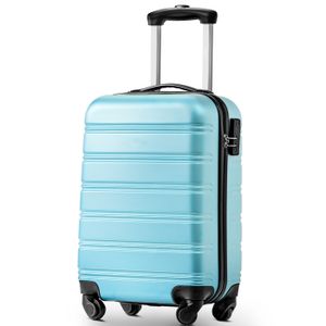 VALISE - BAGAGE Valise rigide, bagage à main 4 roues, matériau ABS, 55×36×22.5, bleu clair