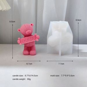 PHOTOPHORE - LANTERNE Moule à bougie en silicone Slogan Bear 3D,plâtre e