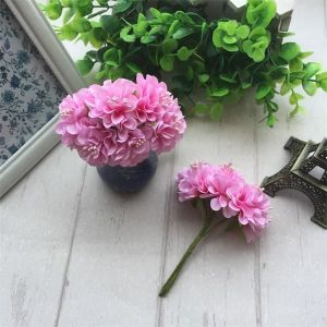 FLEUR ARTIFICIELLE rose - Bouquet de fleurs artificielles en soie, 6 