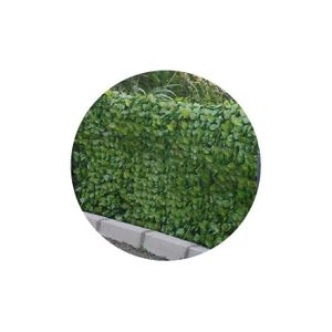 HAIE DE JARDIN Haie artificielle feuilles de rosier en rouleau - JET7GARDEN - 1.5 x 3 m - Vert - Occultant - Anti-UV - Anti-feu