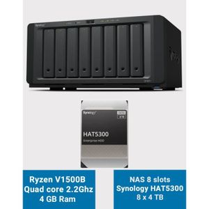 SERVEUR STOCKAGE - NAS  Synology DS1821+ Serveur NAS 8 baies HAT5300 32To 