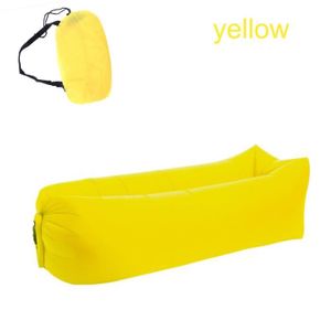 LIT GONFLABLE - AIRBED Yellow lit gonflable ultraléger sac de couchage extérieur lit gonflable rapide sac paresseux plage bivouac camping,CANAPE GONFLABLE