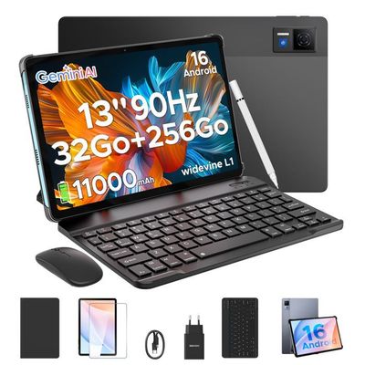 Tablette Android DOOGEE U13 13" - Écran FHD+ 90Hz, 6+256 Go (extensible), Unisoc T7280, 11000 MAh, Clavier Inclus - Android 16 - 8