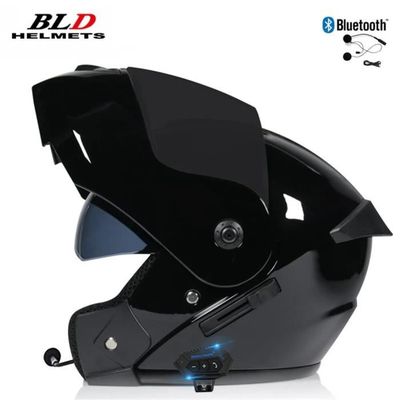 Casque de moto rabattable Bluetooth,casque de sécurité,casque de motocross,casque d'équitation,approuvé DOT ECE[D376717884]