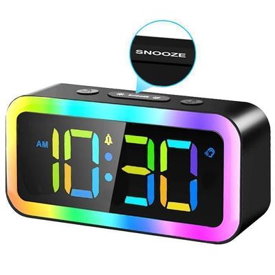 Réveil Avec Veilleuse LED RGB Et Bruits Blancs - 30 Sons, Minuterie, Snooze, écran Numérique, Pour Enfants Et Adultes