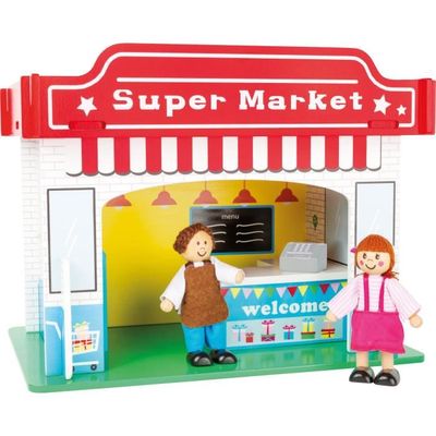 Small Foot Panier De Courses En Métal - Accessoires Inclus (aliments Miniatures) - Complément Boutique Marchande, Dès 3 Ans