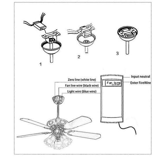 Kit de télécommande universelle pour ventilateur de plafond à 6