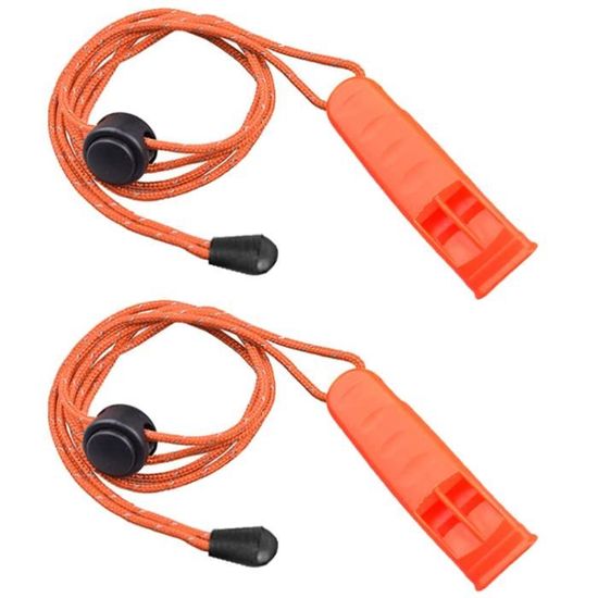 Sifflet De Survie - Lot De 6, Double Fréquence, Étanche, Avec Cordon - Randonnée, Trekking, Secours