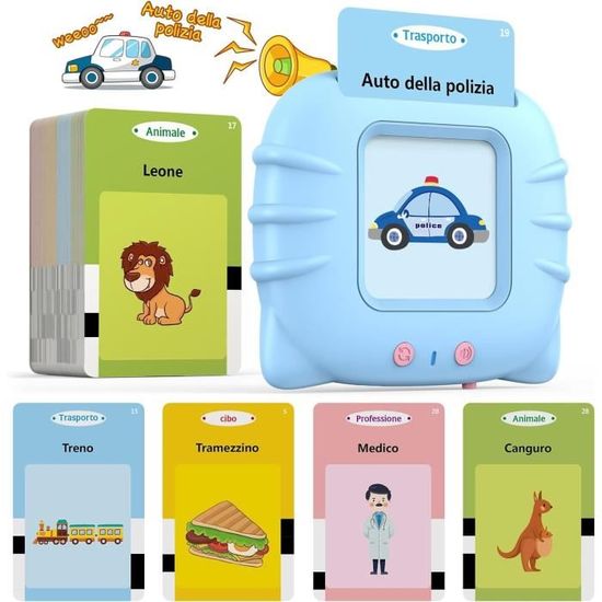 Cartes Flash Parlantes Pour Enfants 1-6 Ans - 224 Mots Français + 4 Chansons - Apprentissage Autonome Sans Écran